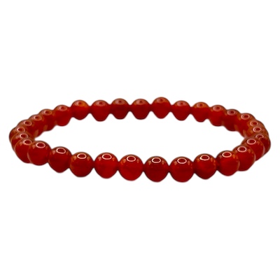 6mm Carnelian Bead Bracelet